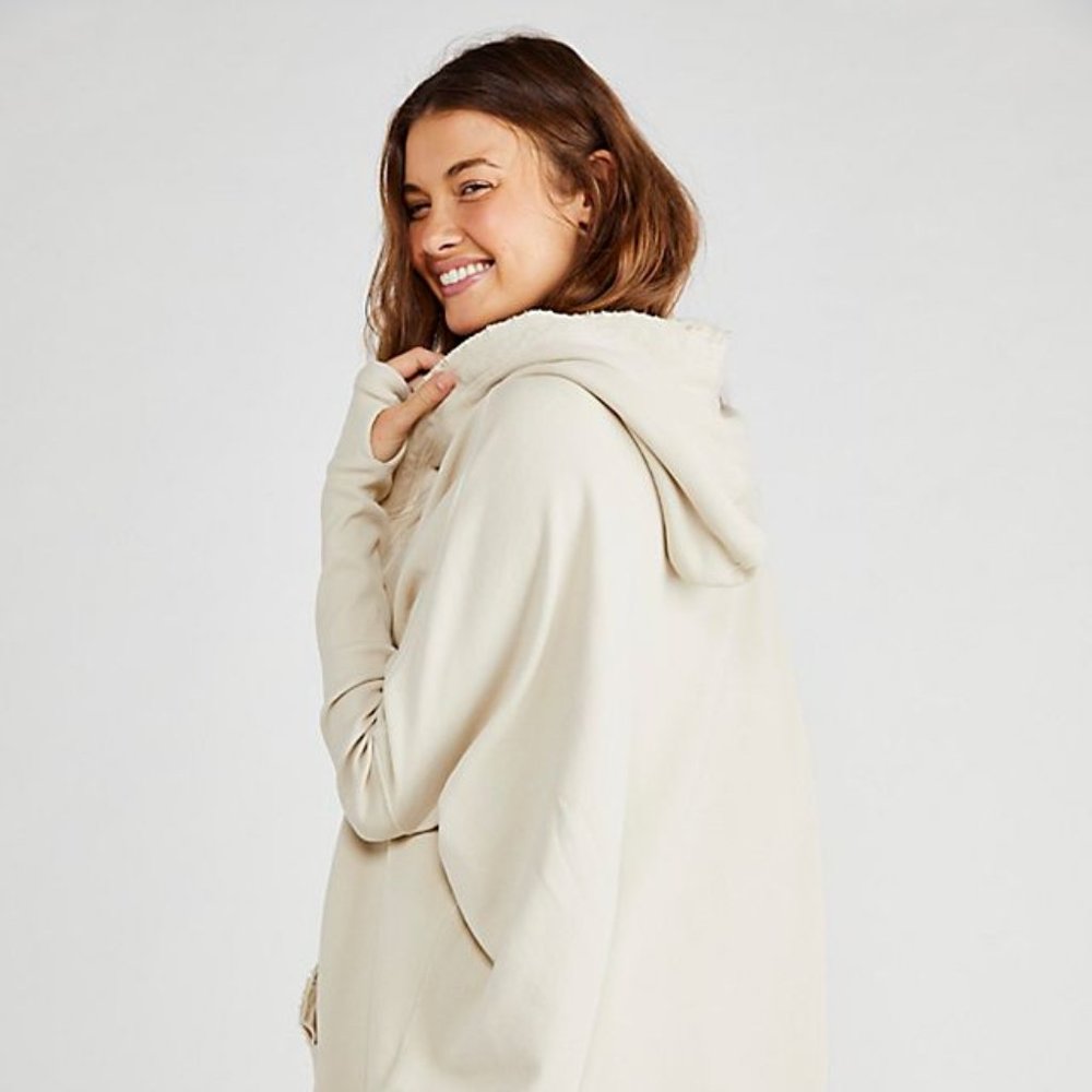 FREE PEOPLE SZ XS FREE CLOUD CARDI HOODIE SWEATSHIRT ZIP UP Little Rabbit